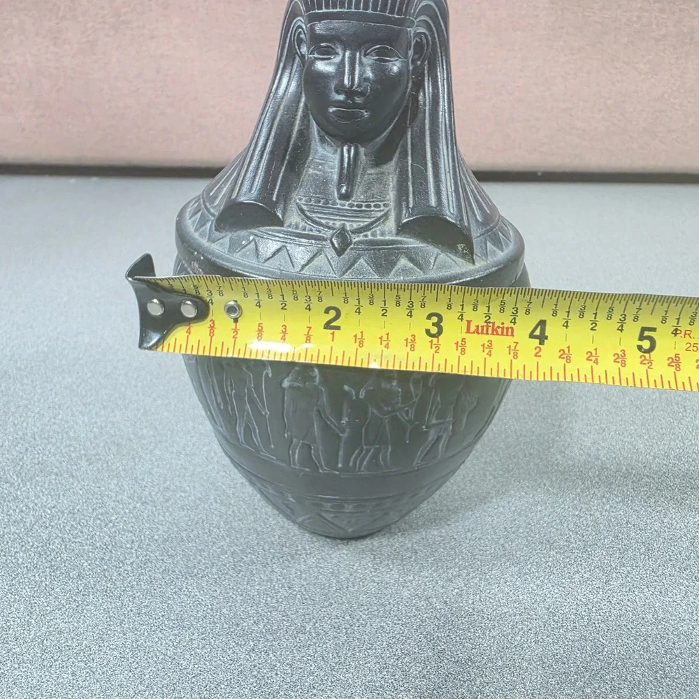 Egyptian Revival Pharaoh Canopic Jar Decor Excellent